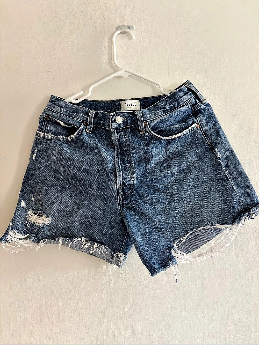 AGOLDE Parker Vintage Cut Off Short Blue Waist 29
